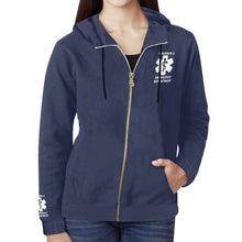 Load image into Gallery viewer, 94/6 poly/spandex ER Block Zip-Up Hoodie Men and Women Sizes
