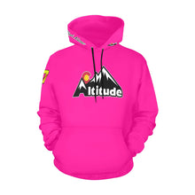 Load image into Gallery viewer, Altitude Pink Last name/Number Nickname Softball Numbers All Over Print Hoodie for Women (USA Size) (Model H13)
