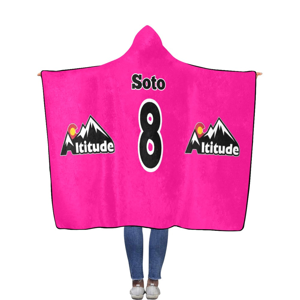 Altitude Hooded Blanket 2 Pink Flannel Hooded Blanket 56''x80''
