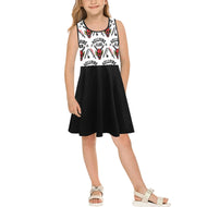youth hf 2 dress Girls' Sleeveless Sundress (Model D56)