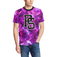 Pueblo Steel Smoke Purple Pink Nickname Men's All Over Print T-Shirt (Solid Color Neck) (Model T63)