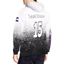 Load image into Gallery viewer, PS B/W Last Name/Number All Over Print Hoodie for Men (USA Size) (Model H13)
