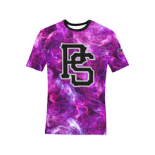 Load image into Gallery viewer, Pueblo Steel Smoke Purple Pink Nickname Men&#39;s All Over Print T-Shirt (Solid Color Neck) (Model T63)
