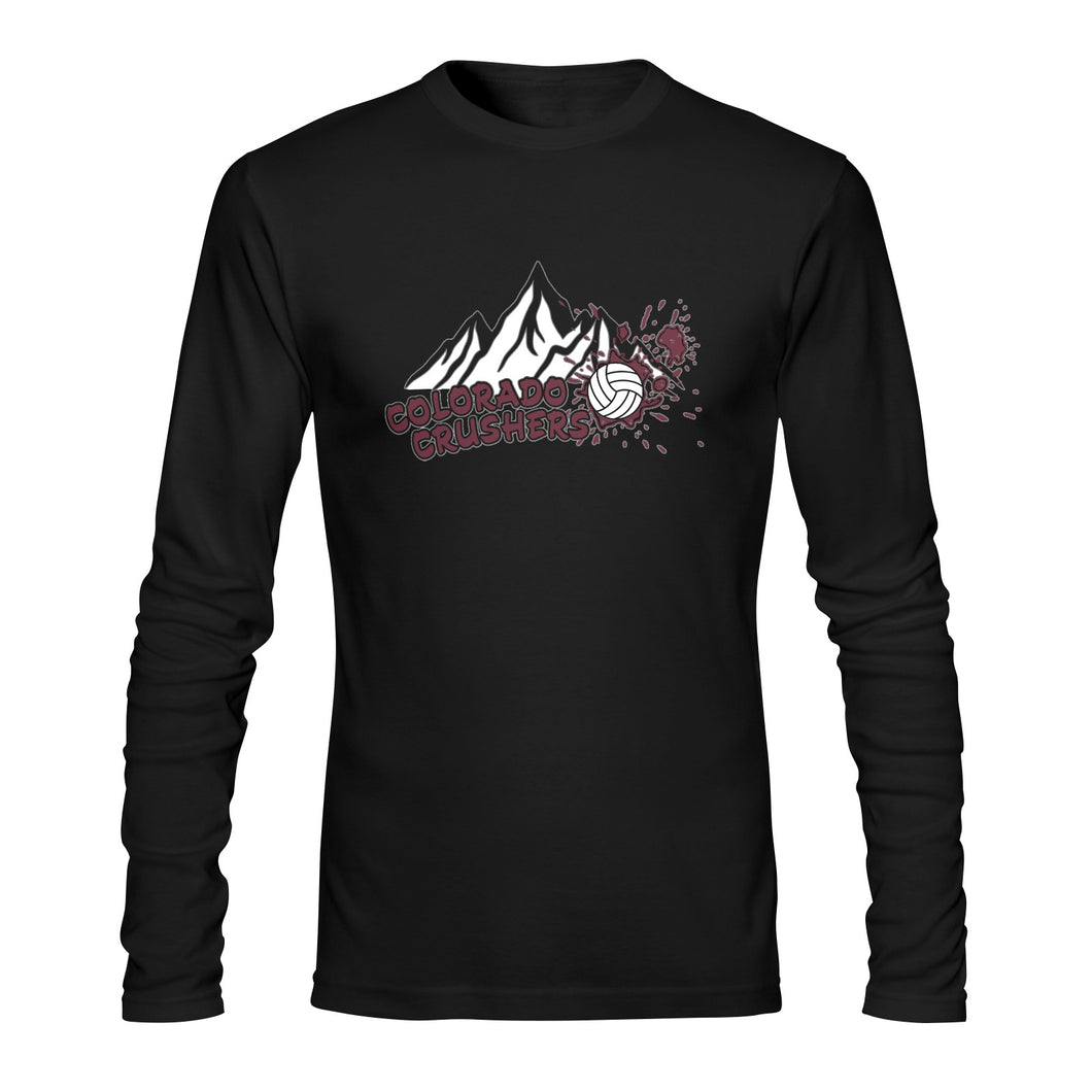 Crusher Longsleeve Black/Maroon Sunny Men's T-shirt (long-sleeve) (Model T08)