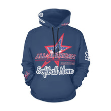 Load image into Gallery viewer, All American Mom Hoodie Full Custom Blue All Over Print Hoodie for Women (USA Size) (Model H13)
