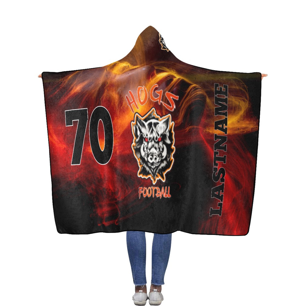 Hogs hooded blanket4 Flannel Hooded Blanket 56''x80''