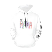 Load image into Gallery viewer, Dog Mama Back Paws/Pics down sleeve All Over Print Hoodie for Women (USA Size) (Model H13)
