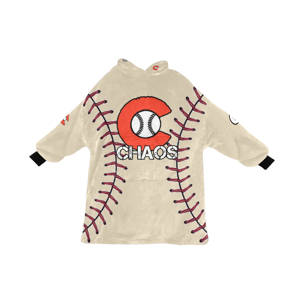 Chaos Baseball Cream LastName/Number/FirstName Blanket Hoodie for Kids