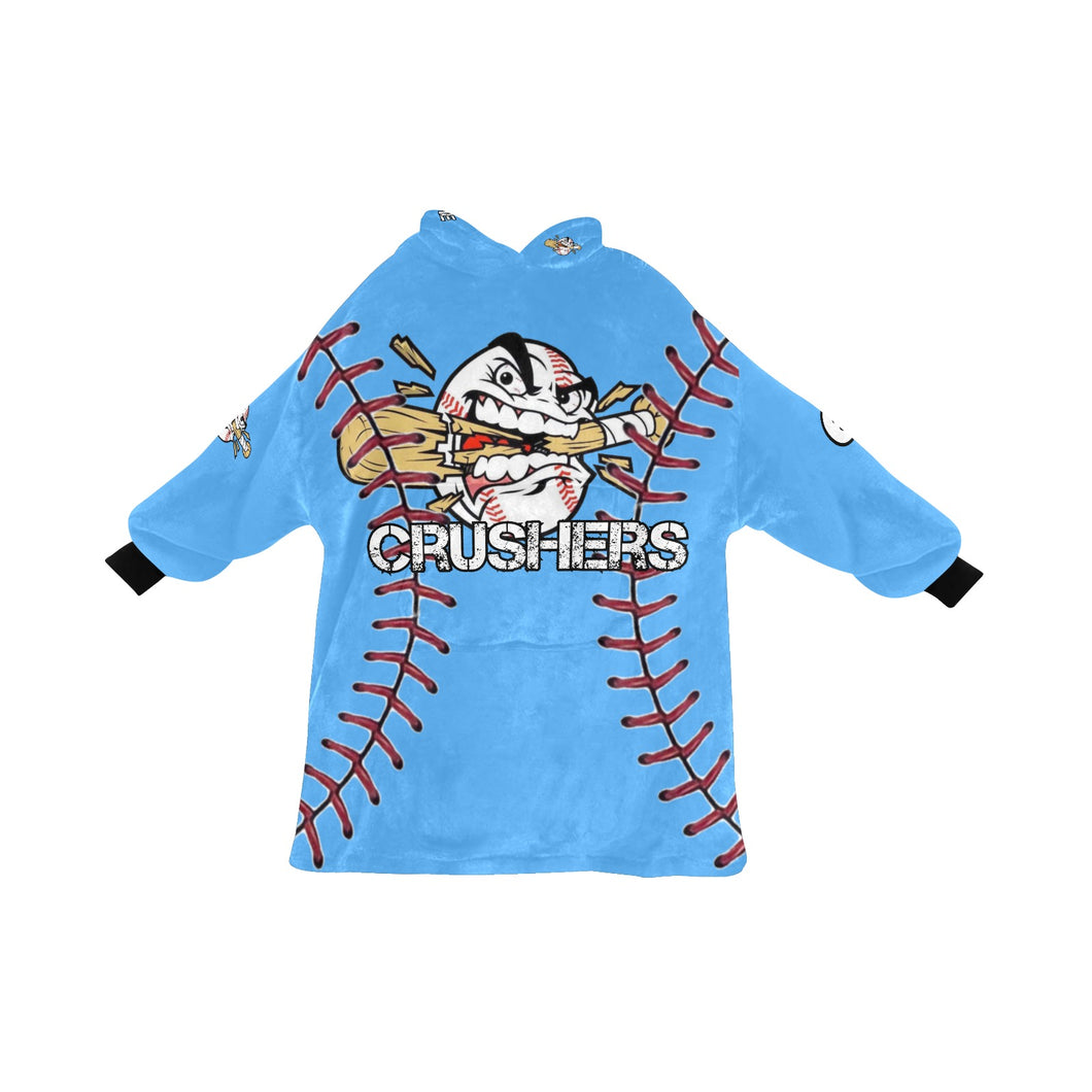 Crushers Baseball LastName/Number/FirstName Blue 2 Blanket Hoodie for Kids