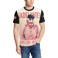 Sil black sleeves Men's All Over Print T-Shirt (Solid Color Neck) (Model T63)