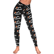 Altitude Leggings Black Pattern Low Rise Leggings (Invisible Stitch) (Model L05)