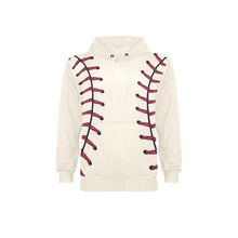 Load image into Gallery viewer, Baseball Cream Fleece Lined Men&#39;s Long Sleeve Fleece Hoodie (Model H55)

