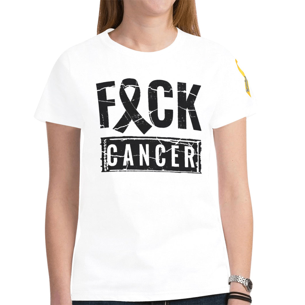 FCK Cancer Dom white women New All Over Print T-shirt for Women (Model T45)