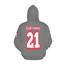 Load image into Gallery viewer, All American Mom Hoodie Full Custom Grey All Over Print Hoodie for Women (USA Size) (Model H13)
