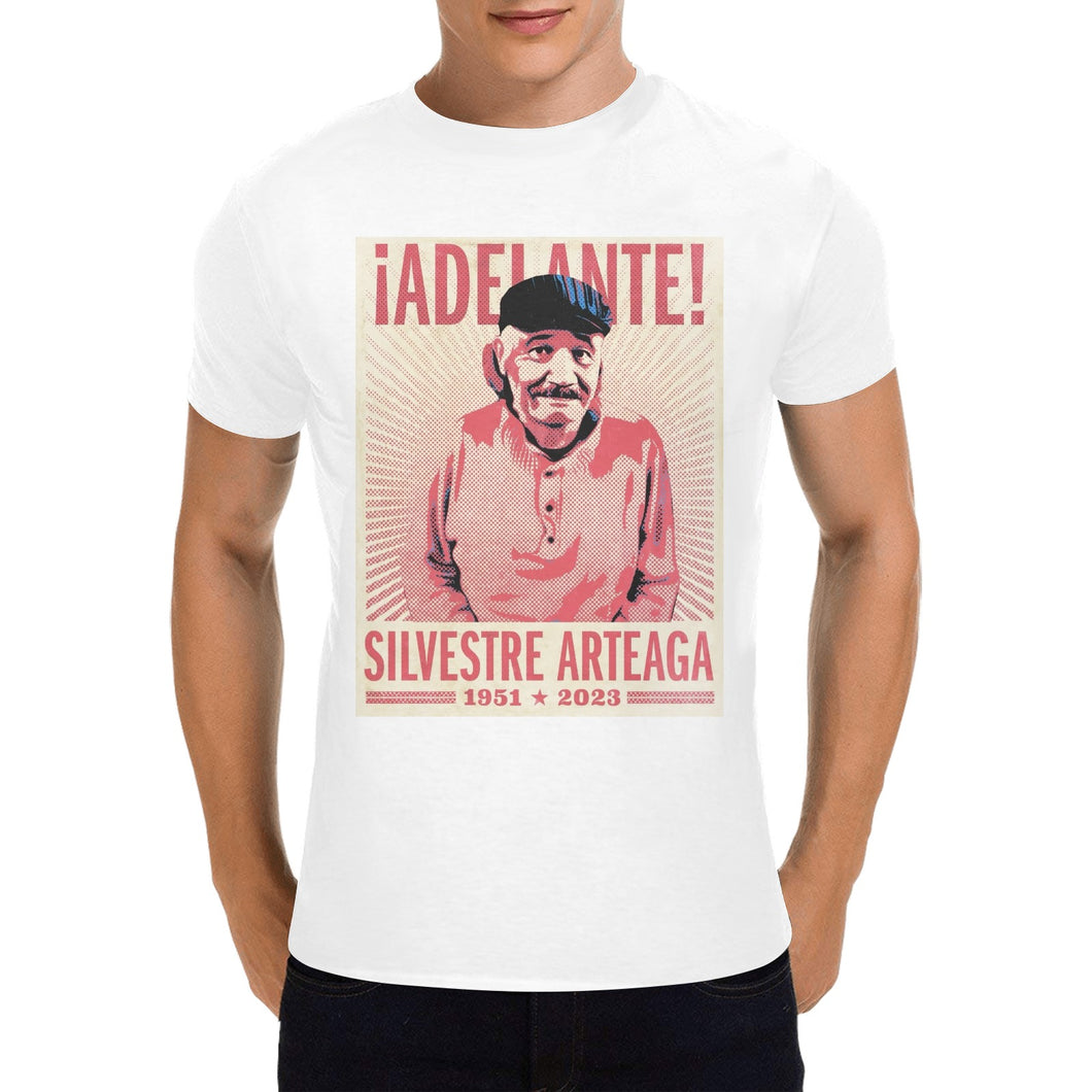 S Arteaga Men's Heavy Cotton T-Shirt (White-One Side Printing)
