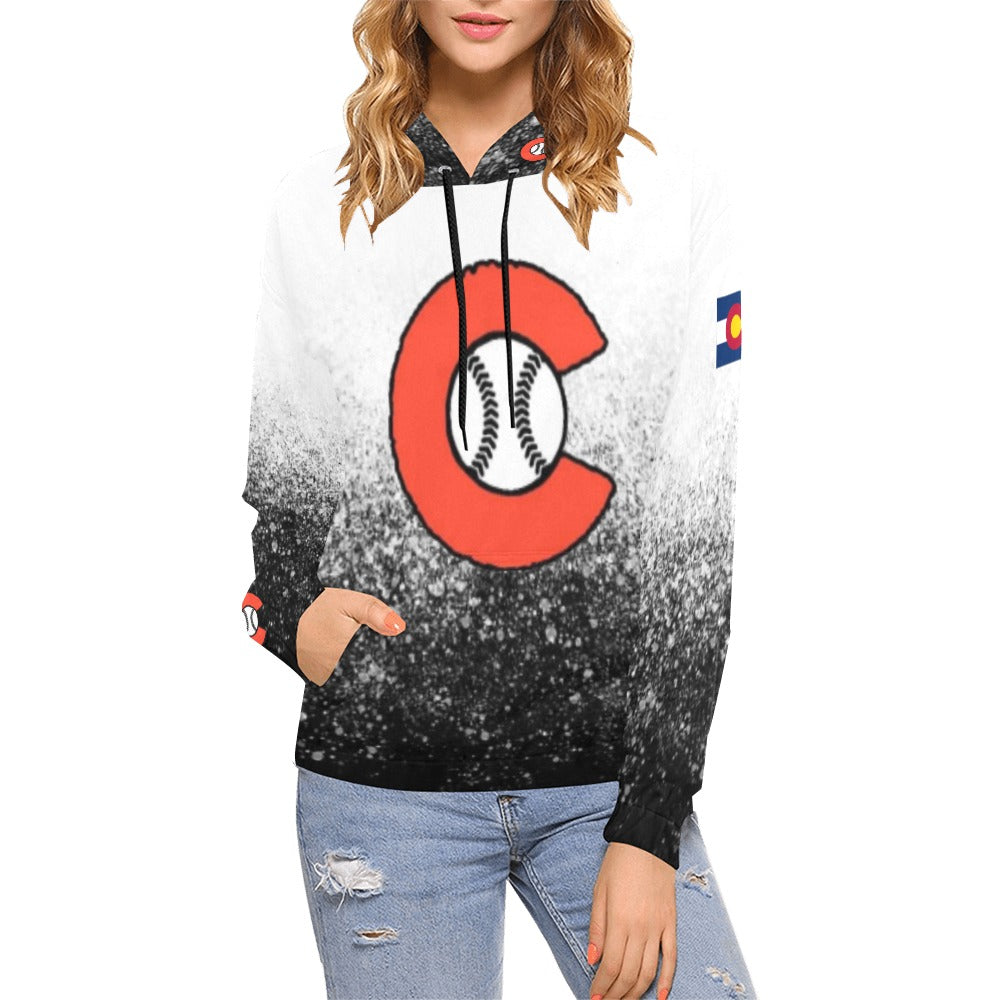 Chaos Baseball no customization All Over Print Hoodie for Women (USA Size) (Model H13)