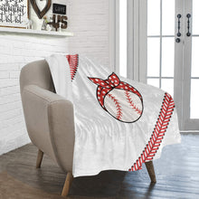 Load image into Gallery viewer, Baseball Bow Blanket Ultra-Soft Micro Fleece Blanket 30&#39;&#39;x40&#39;&#39;
