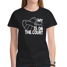 Load image into Gallery viewer, MyHeartVolleyball Black Name/Number New All Over Print T-shirt for Women (Model T45)
