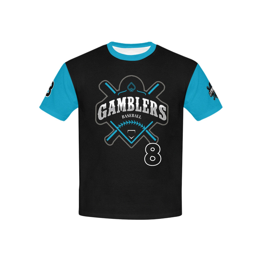Gamblers Youth Shirt 3 Kids' Mesh Cloth T-Shirt with Solid Color Neck (Model T40)