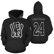 WF Sport Name/Number Black/black All Over Print Hoodie for Men (USA Size) (Model H13)
