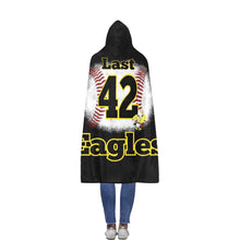 Load image into Gallery viewer, East Baseball Flannel Hooded Blanket 56&#39;&#39;x80&#39;&#39;
