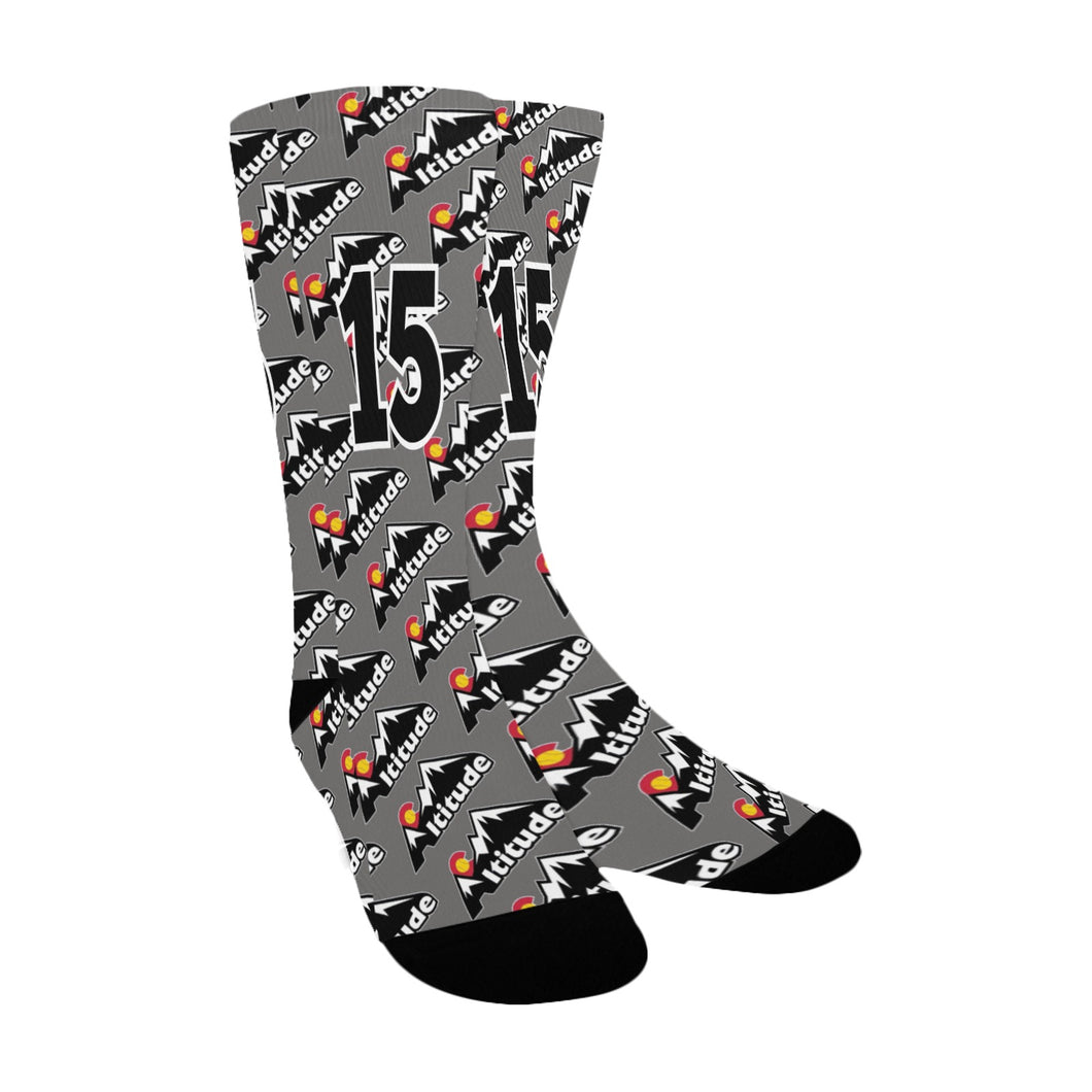 Altitude Sock Grey Number Custom Socks for Women