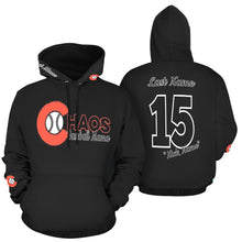 Load image into Gallery viewer, Chaos Mama Black/Black All Over Print Hoodie for Women (USA Size) (Model H13)
