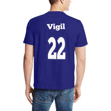 Load image into Gallery viewer, Tribe Shirt Left Chest Navy Men&#39;s All Over Print T-Shirt (Solid Color Neck) (Model T63)
