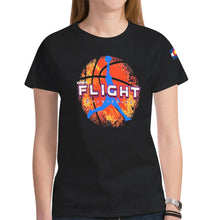 Load image into Gallery viewer, Flight Women Black Shirt New All Over Print T-shirt for Women (Model T45)

