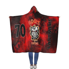 Load image into Gallery viewer, Hogs Hooded Blanket Flannel Hooded Blanket 56&#39;&#39;x80&#39;&#39;
