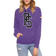 Pueblo Steel purple PS Last name/Number Nickname B/W All Over Print Hoodie for Women (USA Size) (Model H13)