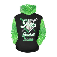 Load image into Gallery viewer, Aces Baseball Mama Hoodie, Glitter, Name/Last/Nick/Baseball Number All Over Print Hoodie for Women (USA Size) (Model H13)
