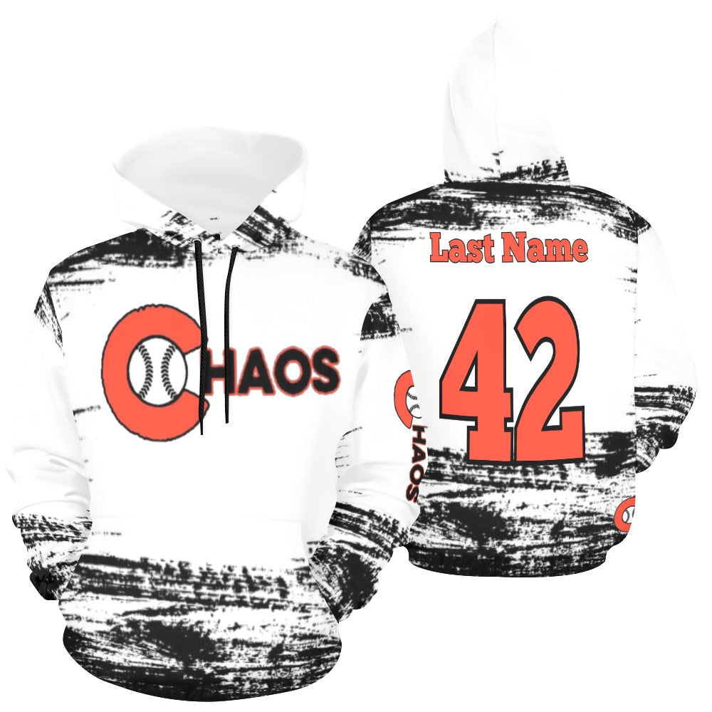 Chaos Custom Black/White All Over Print Hoodie for Men (USA Size) (Model H13)