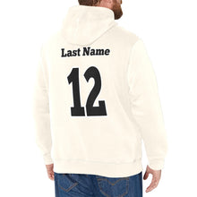 Load image into Gallery viewer, Baseball Cream Fleece Lined Men&#39;s Long Sleeve Fleece Hoodie (Model H55)
