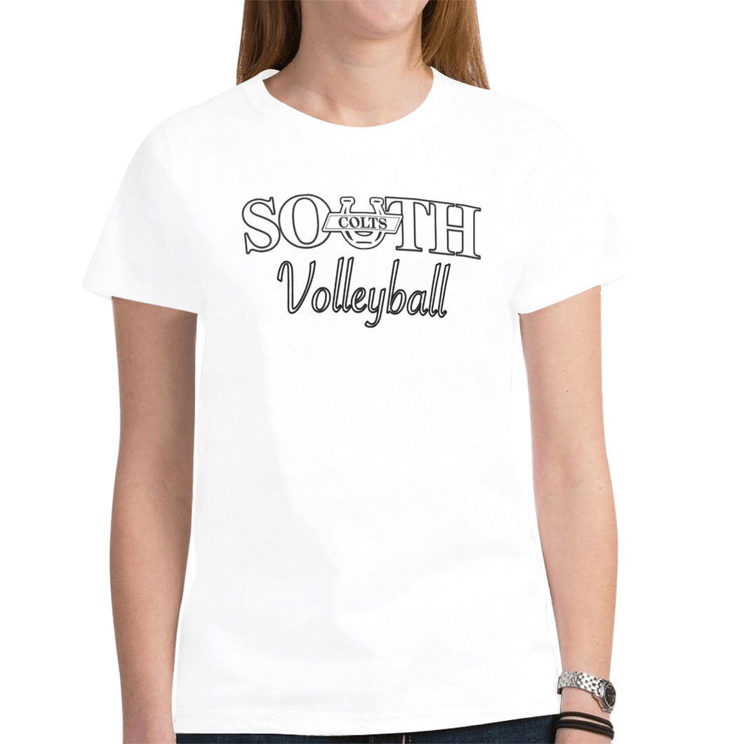 Women South VB Lastname/Number White New All Over Print T-shirt for Women (Model T45)