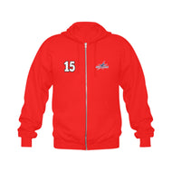 All American Zip-up Name/Number Gildan Full Zip Hooded Sweatshirt (Model H02)