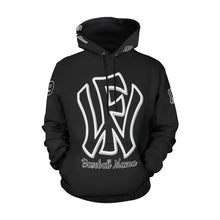 Load image into Gallery viewer, Wow Force Mama Hoodie LastName/FirstName/NickName/Nuimber Black/Black All Over Print Hoodie for Women (USA Size) (Model H13)
