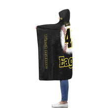 Load image into Gallery viewer, East Baseball Flannel Hooded Blanket 56&#39;&#39;x80&#39;&#39;
