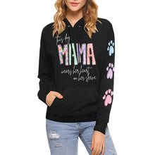 Load image into Gallery viewer, Dog Mama Sleeve Black All Over Print Hoodie for Women (USA Size) (Model H13)
