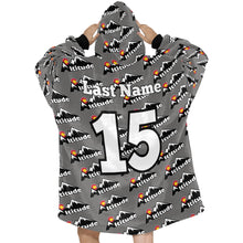 Load image into Gallery viewer, Altitude Sherpa Lined Hoodie Grey Pattern Blanket Hoodie for Women
