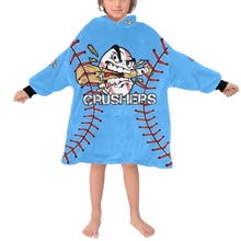 Load image into Gallery viewer, Crushers Baseball LastName/Number/FirstName Blue 2 Blanket Hoodie for Kids
