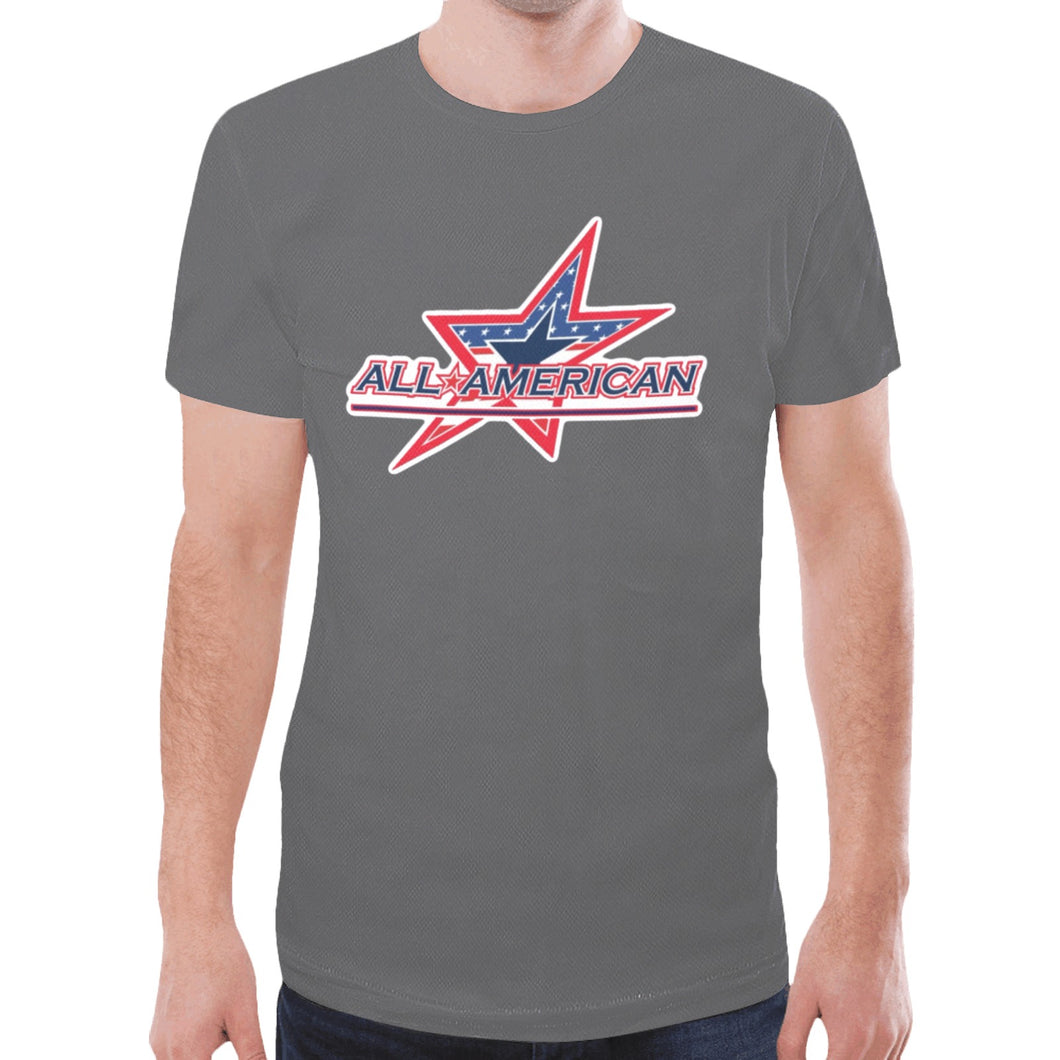 All American Grey New All Over Print T-shirt for Men (Model T45)