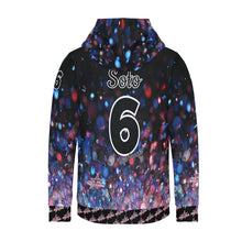 Load image into Gallery viewer, All American Softball Number Nickname Glitter Basic Numbers Women&#39;s Long Sleeve Fleece Hoodie (Model H55)
