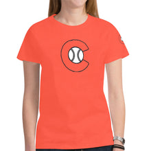 Load image into Gallery viewer, Chaos Orange Custom Name Number New All Over Print T-shirt for Women (Model T45)
