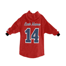 Load image into Gallery viewer, All American Snuggler Red Blanket Hoodie for Women
