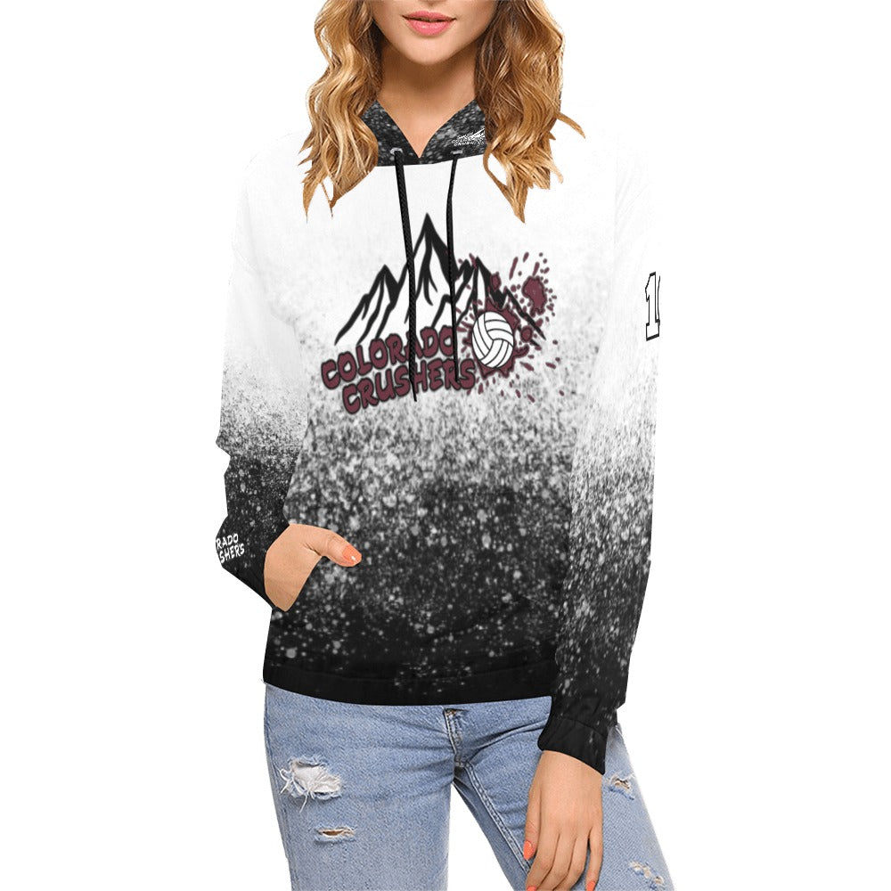 Crusher Women with Number/Name All Over Print Hoodie for Women (USA Size) (Model H13)