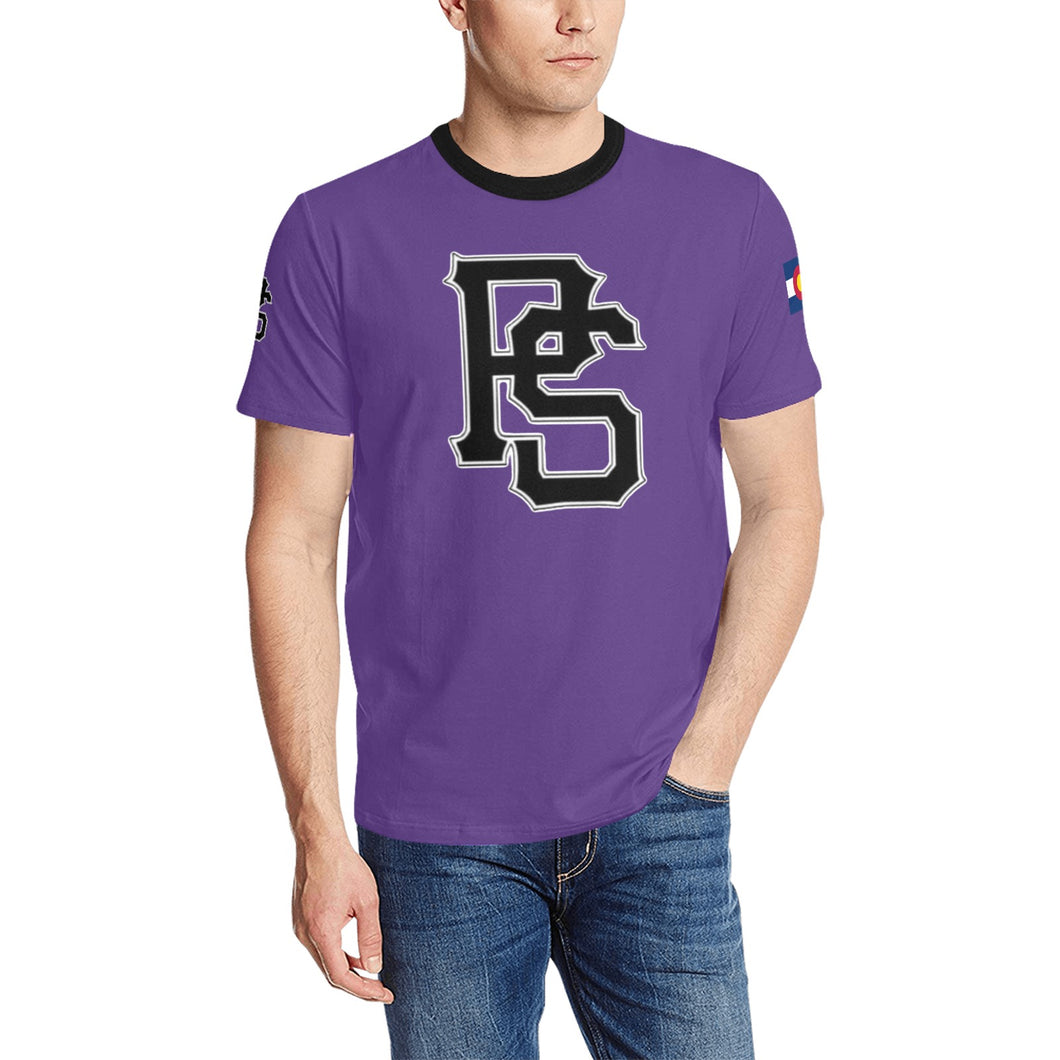 PS Purple SHIRT b Men's All Over Print T-Shirt (Solid Color Neck) (Model T63)