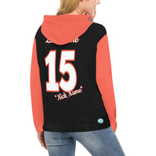 Load image into Gallery viewer, Chaos Baseball Mama Black Orange Sleeve All Over Print Hoodie for Women (USA Size) (Model H13)
