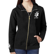Load image into Gallery viewer, 94/6 poly/spandex ER Block Zip-Up Hoodie Men and Women Sizes
