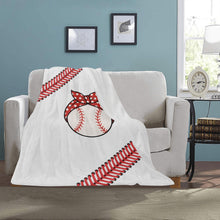 Load image into Gallery viewer, Baseball Bow Blanket Ultra-Soft Micro Fleece Blanket 30&#39;&#39;x40&#39;&#39;
